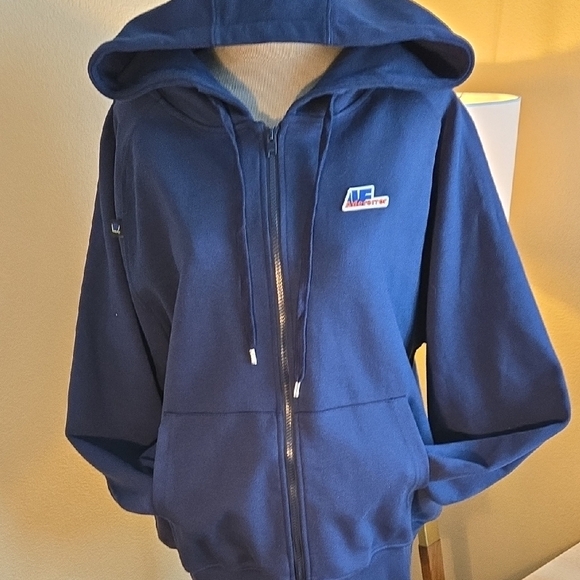2019 Adererror Navy Blue Zip-Up Front And Rear Hoodie - Picture 4 of 13